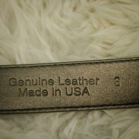 Carlisle Size Small S Gray Leather Square Stud Statement Buckle Adjustable Belt main image 6